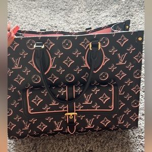 Louis Vuitton love collection black and pink totes